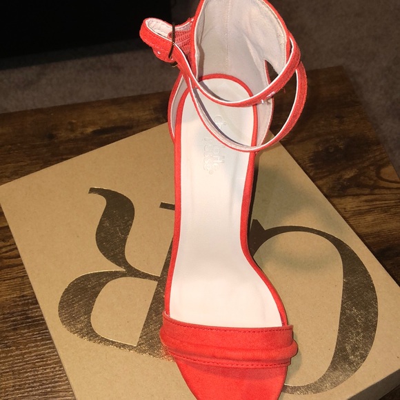 Like New Orange Suede Sandals - Picture 2 of 3